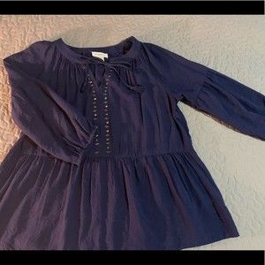 Liz Claiborne boho blouse, navy, size L